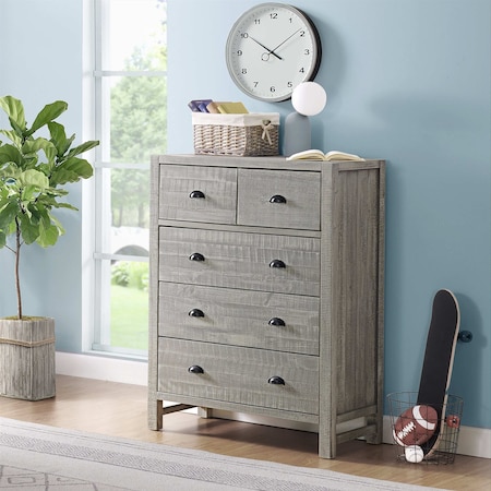 Alaterre Furniture Windsor 5-Drawer Chest of Drawers, Driftwood Gray ANWI0332
